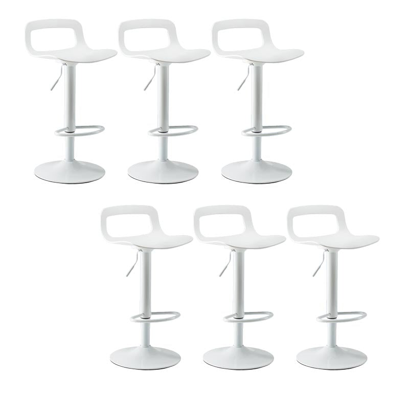 Modern Adjustable Height Bar-stool Metal Counter Bar Stool for Home White 6 Piece Set Clearhalo 'Bar Furniture' 'Bar Stools' 'bar_stools' 'furn' 'furn_bar_stools' 'Furniture' 'Kitchen & Dining Furniture' 5268465