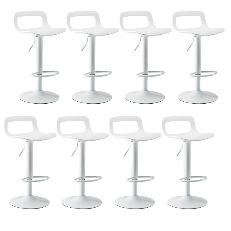 Modern Adjustable Height Bar-stool Metal Counter Bar Stool for Home White 8 Piece Set Clearhalo 'Bar Furniture' 'Bar Stools' 'bar_stools' 'furn' 'furn_bar_stools' 'Furniture' 'Kitchen & Dining Furniture' 5268467