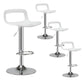 Modern Adjustable Height Bar-stool Metal Counter Bar Stool for Home White-Silver 4 Piece Set Clearhalo 'Bar Furniture' 'Bar Stools' 'bar_stools' 'furn' 'furn_bar_stools' 'Furniture' 'Kitchen & Dining Furniture' 5268480