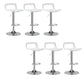 Modern Adjustable Height Bar-stool Metal Counter Bar Stool for Home White-Silver 6 Piece Set Clearhalo 'Bar Furniture' 'Bar Stools' 'bar_stools' 'furn' 'furn_bar_stools' 'Furniture' 'Kitchen & Dining Furniture' 5268481