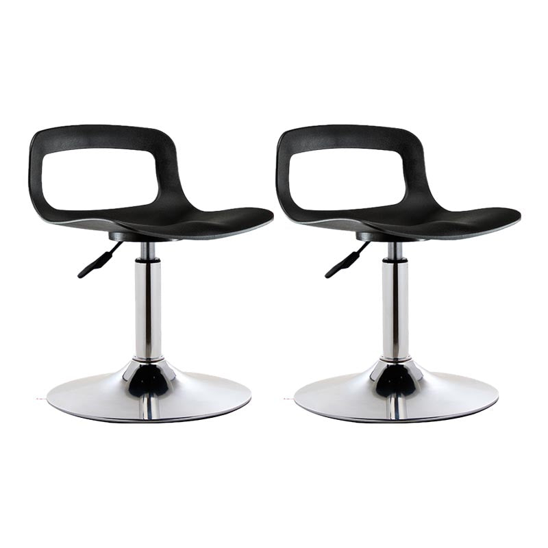 Modern Adjustable Height Bar-stool Metal Counter Bar Stool for Home Gloss Black 2 Piece Set Clearhalo 'Bar Furniture' 'Bar Stools' 'bar_stools' 'furn' 'furn_bar_stools' 'Furniture' 'Kitchen & Dining Furniture' 5268484