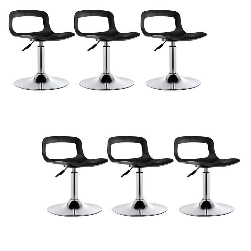 Modern Adjustable Height Bar-stool Metal Counter Bar Stool for Home Gloss Black 6 Piece Set Clearhalo 'Bar Furniture' 'Bar Stools' 'bar_stools' 'furn' 'furn_bar_stools' 'Furniture' 'Kitchen & Dining Furniture' 5268486