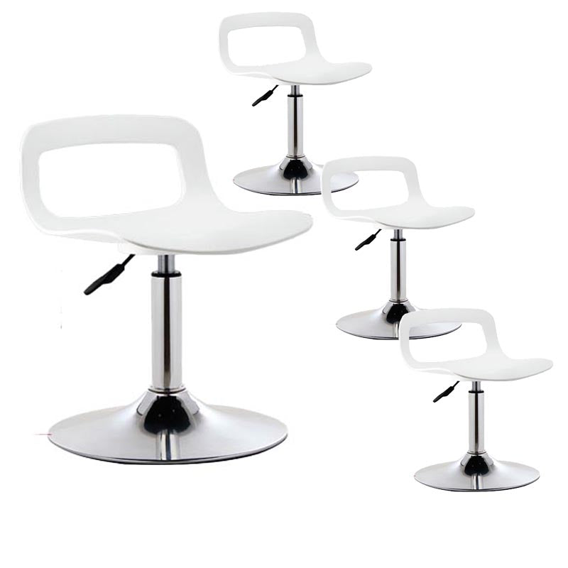 Modern Adjustable Height Bar-stool Metal Counter Bar Stool for Home Gloss White 4 Piece Set Clearhalo 'Bar Furniture' 'Bar Stools' 'bar_stools' 'furn' 'furn_bar_stools' 'Furniture' 'Kitchen & Dining Furniture' 5268489