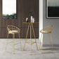 1/3/4 Pièces Industrial Round Bar Table Set Gold Iron Bistro Set avec repose-pied