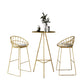 1/3/4 Pièces Industrial Round Bar Table Set Gold Iron Bistro Set avec repose-pied