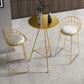 1/3/4 Pièces Industrial Round Bar Table Set Gold Iron Bistro Set avec repose-pied
