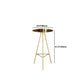 1/3/4 Pièces Industrial Round Bar Table Set Gold Iron Bistro Set avec repose-pied
