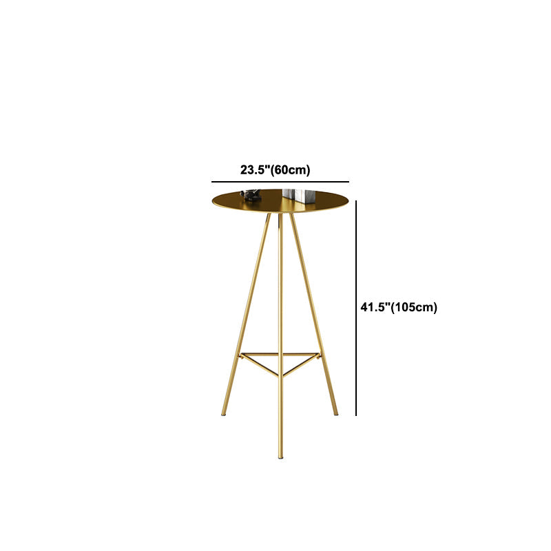 1/3/4 Pièces Industrial Round Bar Table Set Gold Iron Bistro Set avec repose-pied
