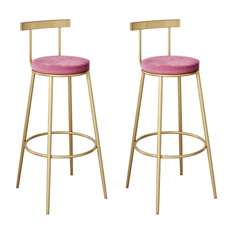 Glam 1/2/3 Pieces Sintered Stone Bar Table Set Fixed Table Counter Set for Home Use Pink 30"H Stools (Set of 2) Clearhalo 'Bar Furniture' 'furn' 'furn_home_bar_bar_sets' 'Furniture' 'Home Bars & Bar Sets' 'home_bar_bar_sets' 'Kitchen & Dining Furniture' 5268512