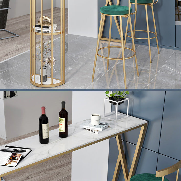 Glam 1/2/3 Pieces Sintered Stone Bar Table Set Fixed Table Counter Set for Home Use Clearhalo 'Bar Furniture' 'furn' 'furn_home_bar_bar_sets' 'Furniture' 'Home Bars & Bar Sets' 'home_bar_bar_sets' 'Kitchen & Dining Furniture' 5268520