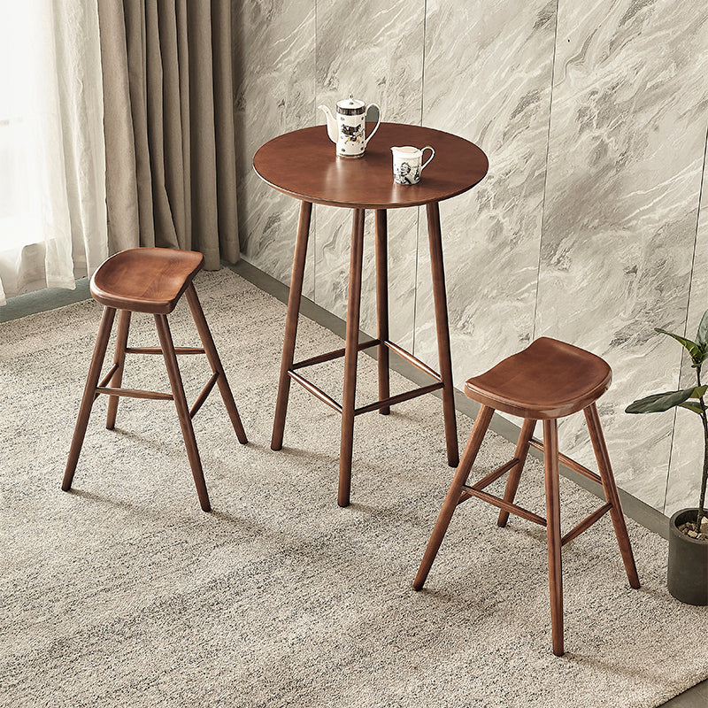 1/3 pièces de table de bar rond moderne set bistro en bois de cendre avec repose-pieds