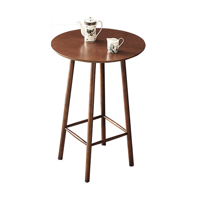 1/3 pièces de table de bar rond moderne set bistro en bois de cendre avec repose-pieds