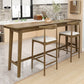 Luxury Rectangle Solid Wood Bar Table Set 1/3/4 Pieces Counter Table with Armless Stools