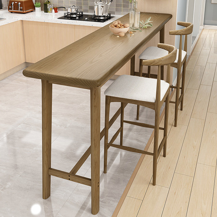 Luxury Rectangle Solid Wood Bar Table Set 1/3/4 Pieces Counter Table with Armless Stools