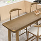 Luxury Rectangle Solid Wood Bar Table Set 1/3/4 Pieces Counter Table with Armless Stools