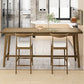 Luxury Rectangle Solid Wood Bar Table Set 1/3/4 Pieces Counter Table with Armless Stools