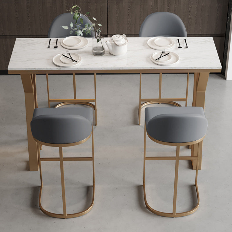 Glam 1/2/5 Pieces Sintered Stone Bar Table Set Rectangular Counter Set for Home Use Clearhalo 'Bar Furniture' 'furn' 'furn_home_bar_bar_sets' 'Furniture' 'Home Bars & Bar Sets' 'home_bar_bar_sets' 'Kitchen & Dining Furniture' 5268568