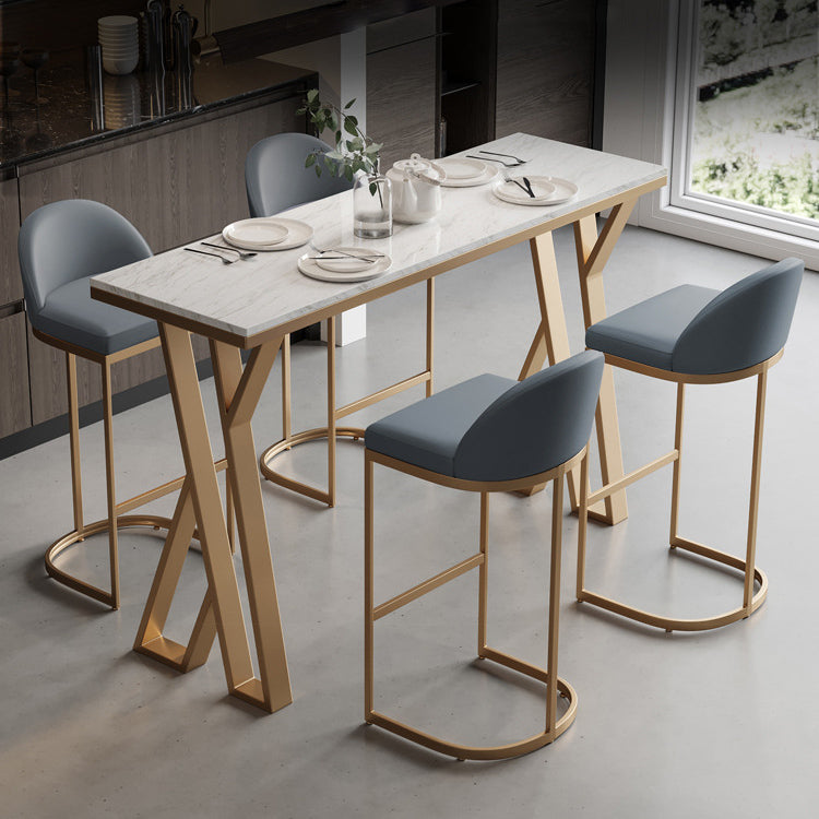 Glam 1/2/5 Pieces Sintered Stone Bar Table Set Rectangular Counter Set for Home Use Clearhalo 'Bar Furniture' 'furn' 'furn_home_bar_bar_sets' 'Furniture' 'Home Bars & Bar Sets' 'home_bar_bar_sets' 'Kitchen & Dining Furniture' 5268575