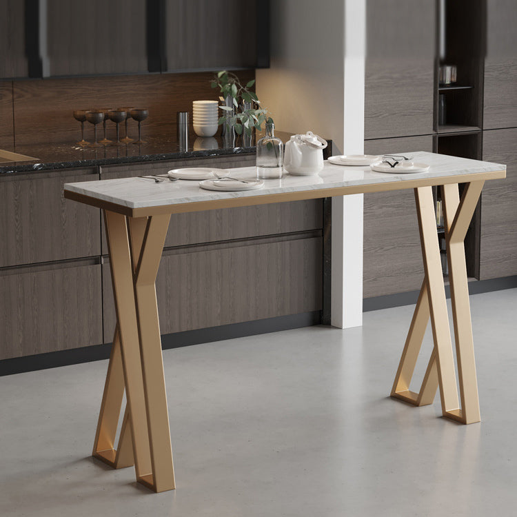 Glam 1/2/5 Pieces Sintered Stone Bar Table Set Rectangular Counter Set for Home Use Clearhalo 'Bar Furniture' 'furn' 'furn_home_bar_bar_sets' 'Furniture' 'Home Bars & Bar Sets' 'home_bar_bar_sets' 'Kitchen & Dining Furniture' 5268576