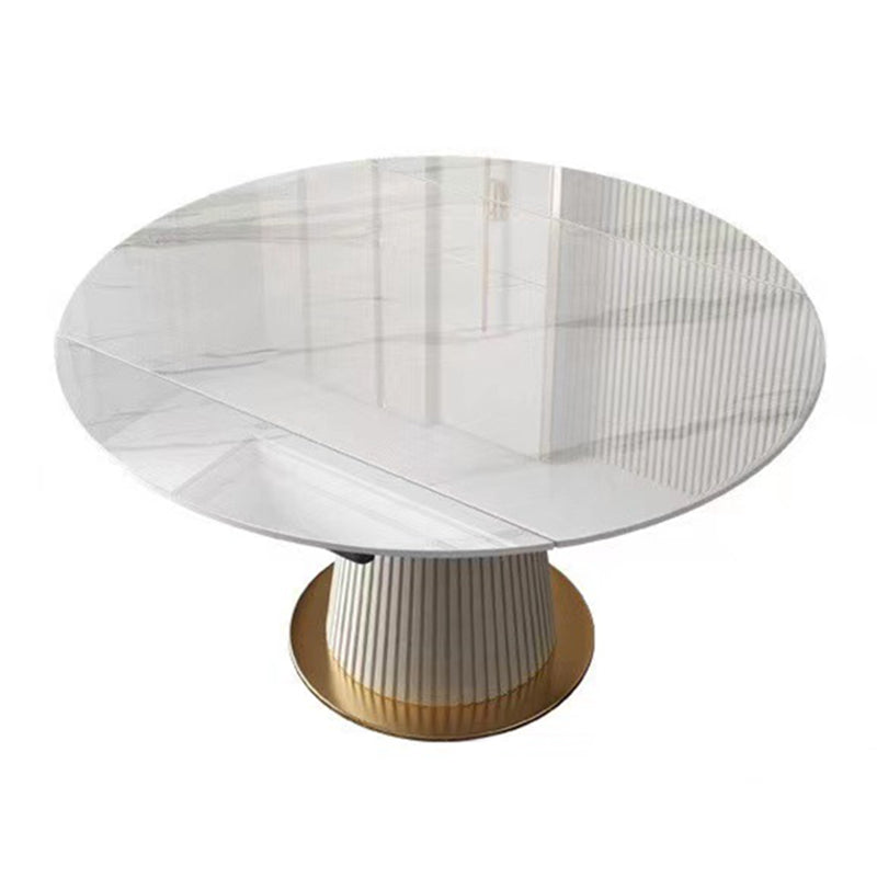 Scandinavian Round Dining Table Furniture 1/4/5/6/7 Pieces Leather Dining Room Chair Set Clearhalo 'Dining Room Sets' 'Dining Tables & Seating' 'dining_room_set' 'furn' 'furn_dining_room_set' 'Furniture' 'Kitchen & Dining Furniture' 5268585