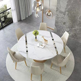 Mobili da tavolo da pranzo rotondo scandinavo 1/4/5/6/7 pezzi set di set di set di set di sala da pranzo in pelle