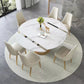 Scandinavian Round Dining Table Furniture 1/4/5/6/7 Pieces Leather Dining Room Chair Set Clearhalo 'Dining Room Sets' 'Dining Tables & Seating' 'dining_room_set' 'furn' 'furn_dining_room_set' 'Furniture' 'Kitchen & Dining Furniture' 5268597