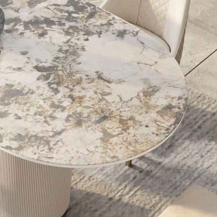 Set tavolo da pranzo ovale in pietra sinterizzata Nordic Glam Set da pranzo da 1/4/5/7 pezzi