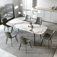 Modern Sintered Stone Dining Rectangle Table Set 1/4/5/7 Pieces Dining Set 7 Pieces: Table, 6 Grey Chairs Clearhalo 'Dining Room Sets' 'Dining Tables & Seating' 'dining_room_set' 'furn' 'furn_dining_room_set' 'Furniture' 'Kitchen & Dining Furniture' 5268620