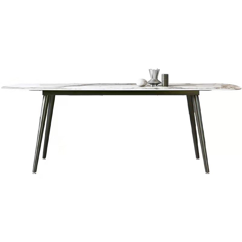 Modern Sintered Stone Dining Rectangle Table Set 1/4/5/7 Pieces Dining Set Gold 71"L x 35"W Clearhalo 'Dining Room Sets' 'Dining Tables & Seating' 'dining_room_set' 'furn' 'furn_dining_room_set' 'Furniture' 'Kitchen & Dining Furniture' 5268628