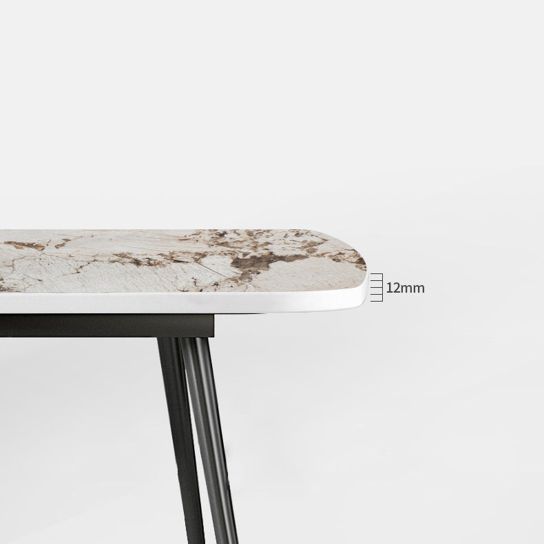 Modern Sintered Stone Dining Rectangle Table Set 1/4/5/7 Pieces Dining Set Clearhalo 'Dining Room Sets' 'Dining Tables & Seating' 'dining_room_set' 'furn' 'furn_dining_room_set' 'Furniture' 'Kitchen & Dining Furniture' 5268632