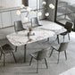 Modern Sintered Stone Dining Rectangle Table Set 1/4/5/7 Pieces Dining Set Clearhalo 'Dining Room Sets' 'Dining Tables & Seating' 'dining_room_set' 'furn' 'furn_dining_room_set' 'Furniture' 'Kitchen & Dining Furniture' 5268633