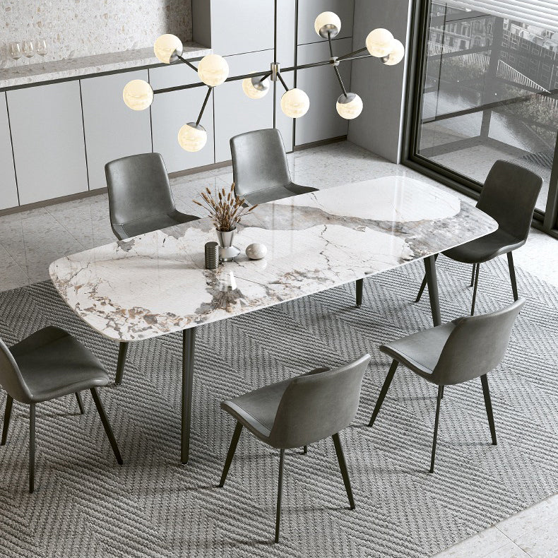 Modern Sintered Stone Dining Rectangle Table Set 1/4/5/7 Pieces Dining Set Clearhalo 'Dining Room Sets' 'Dining Tables & Seating' 'dining_room_set' 'furn' 'furn_dining_room_set' 'Furniture' 'Kitchen & Dining Furniture' 5268633