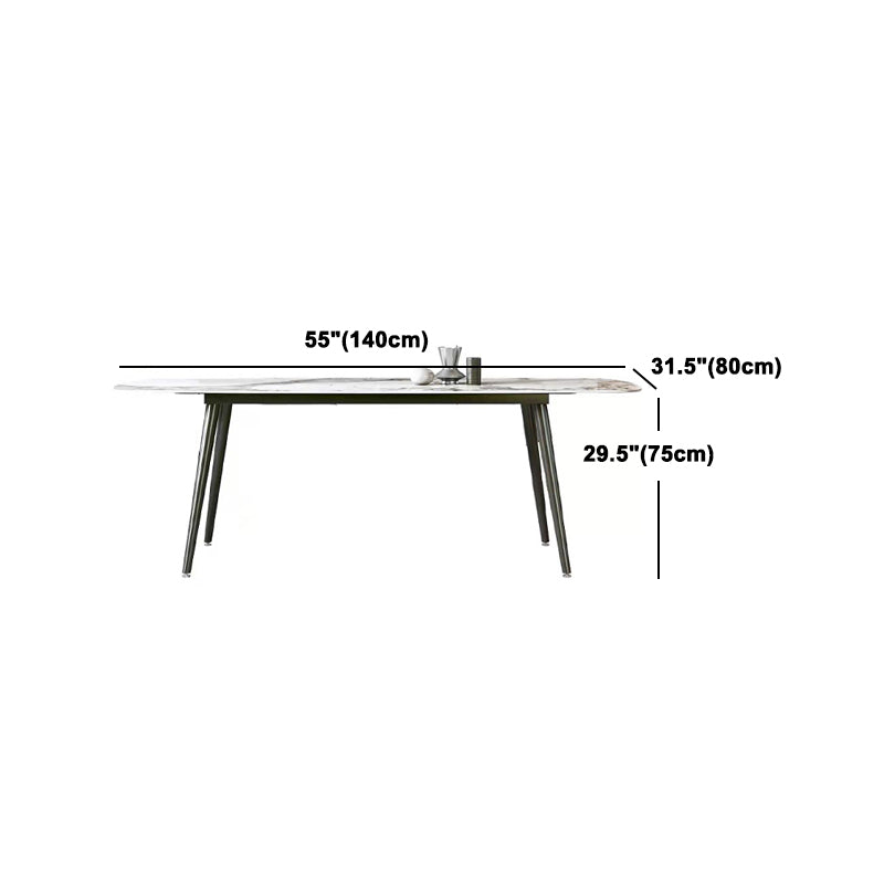 Modern Sintered Stone Dining Rectangle Table Set 1/4/5/7 Pieces Dining Set Clearhalo 'Dining Room Sets' 'Dining Tables & Seating' 'dining_room_set' 'furn' 'furn_dining_room_set' 'Furniture' 'Kitchen & Dining Furniture' 5268634