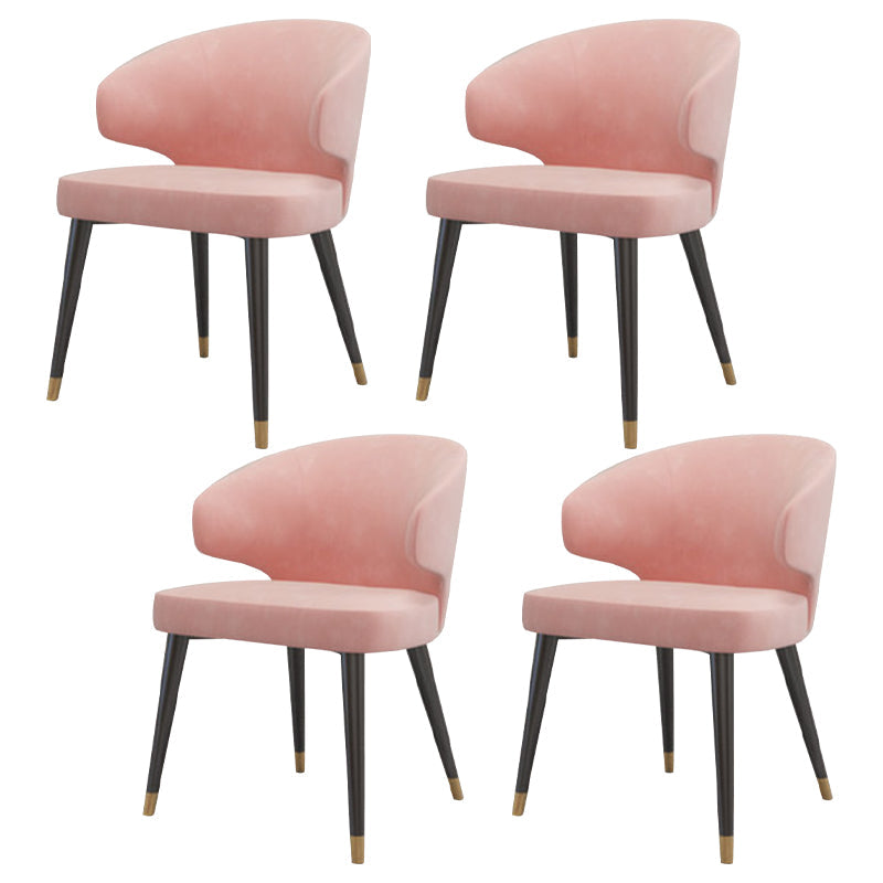 Modern Dinette Set 1/4/5 Pieces Rectangle White Marble Dining Table Set 4 Pink Chairs Clearhalo 'Dining Room Sets' 'Dining Tables & Seating' 'dining_room_set' 'furn' 'furn_dining_room_set' 'Furniture' 'Kitchen & Dining Furniture' 5268691