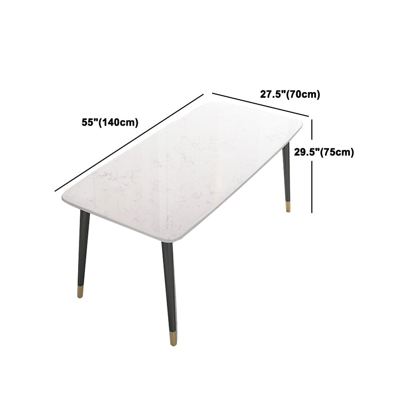 Modern Dinette Set 1/4/5 Pieces Rectangle White Marble Dining Table Set Clearhalo 'Dining Room Sets' 'Dining Tables & Seating' 'dining_room_set' 'furn' 'furn_dining_room_set' 'Furniture' 'Kitchen & Dining Furniture' 5268705