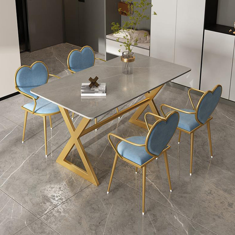 Nordic 1/5/7 Pieces Dining Set Rectangle Stone Dining Table for Dining Room