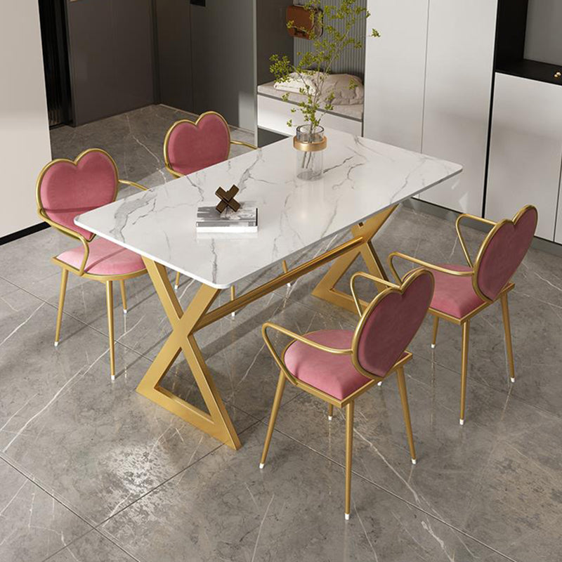 Nordic 1/5/7 Pieces Dining Set Rectangle Stone Dining Table for Dining Room