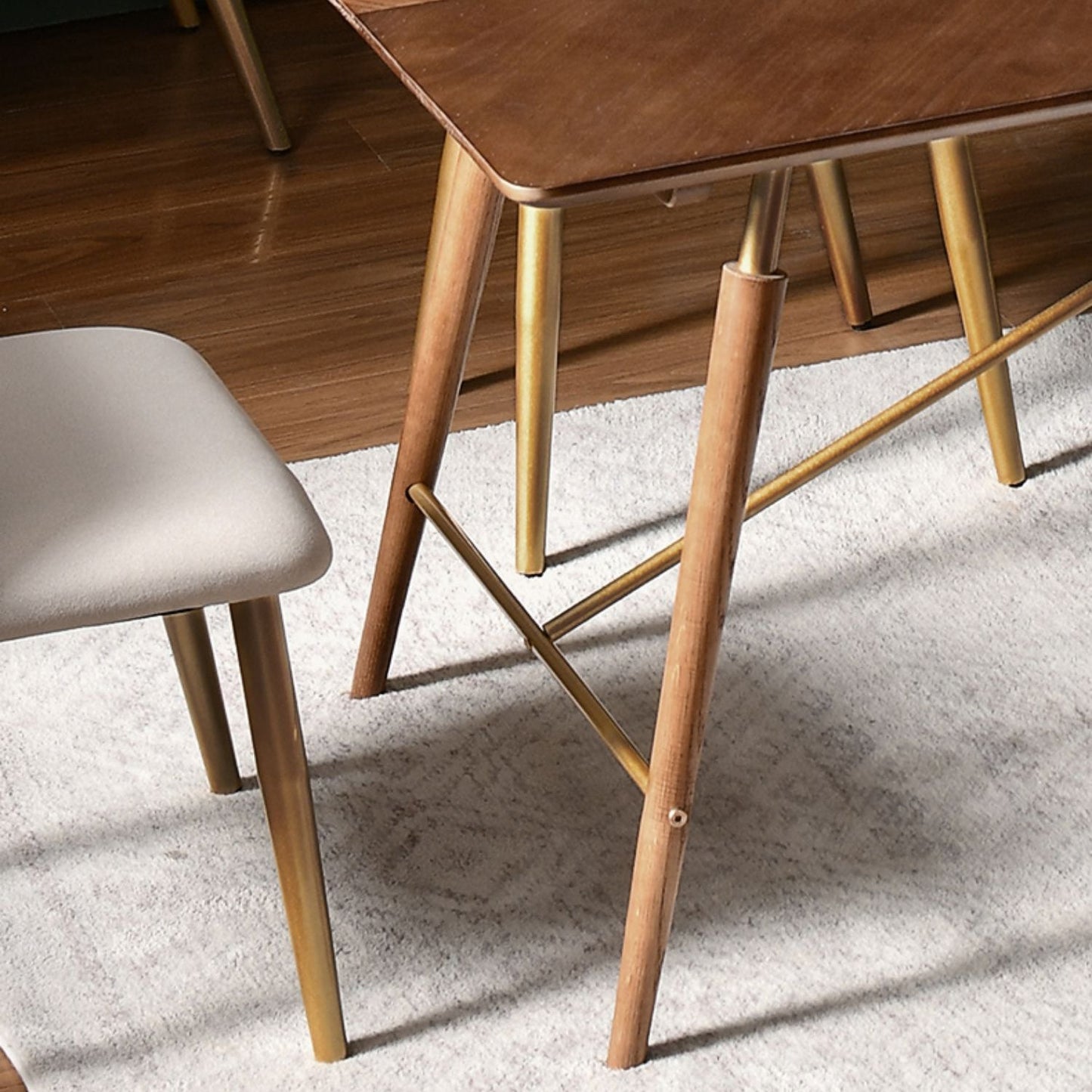 Set tavolo da pranzo in legno massello Set da pranzo moderno rettangolare da 1/2/3/5 pezzi