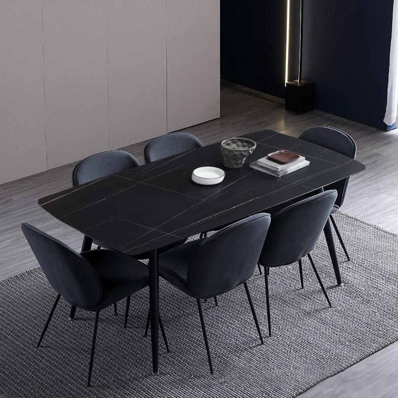Set da pranzo moderno rettangolare in pietra sinterizzata Set da pranzo da 1/5/6/7 pezzi