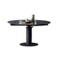 Modern Sintered Stone Dining Round Table Set 1/3/4/5/7 Pieces Dining Set Black 59"L x 59"W Clearhalo 'Dining Room Sets' 'Dining Tables & Seating' 'dining_room_set' 'furn' 'furn_dining_room_set' 'Furniture' 'Kitchen & Dining Furniture' 5268766