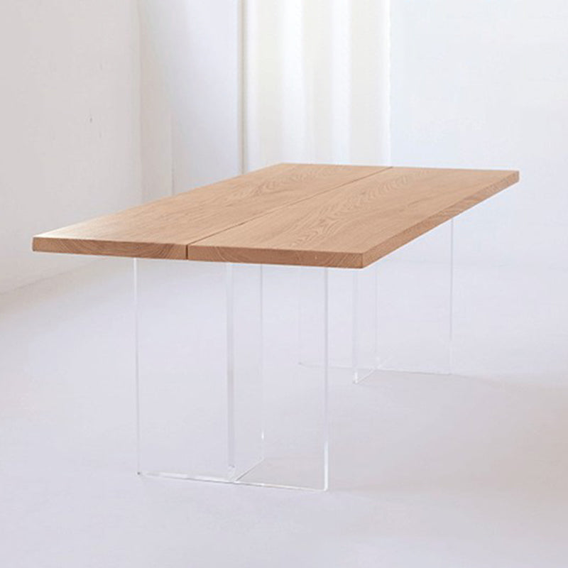 Minimalist Solid Wood Dining Set 1/2/4/5 Pieces Rectangular Dining Furniture Set Clearhalo 'Dining Room Sets' 'Dining Tables & Seating' 'dining_room_set' 'furn' 'furn_dining_room_set' 'Furniture' 'Kitchen & Dining Furniture' 5268794