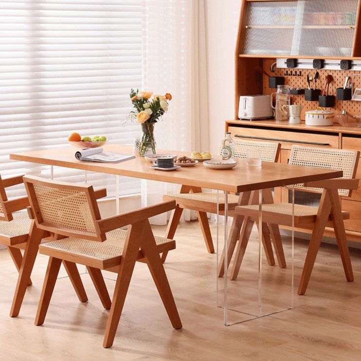 Minimalist Solid Wood Dining Set 1/2/4/5 Pieces Rectangular Dining Furniture Set Clearhalo 'Dining Room Sets' 'Dining Tables & Seating' 'dining_room_set' 'furn' 'furn_dining_room_set' 'Furniture' 'Kitchen & Dining Furniture' 5268798