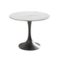 Modern Style Round Dining Table Sintered Stone Table with Tulip Base Tulip Black Clearhalo 'Dining Tables & Seating' 'Dining Tables' 'dining_table' 'furn' 'furn_dining_table' 'Furniture' 'Kitchen & Dining Furniture' 5268854