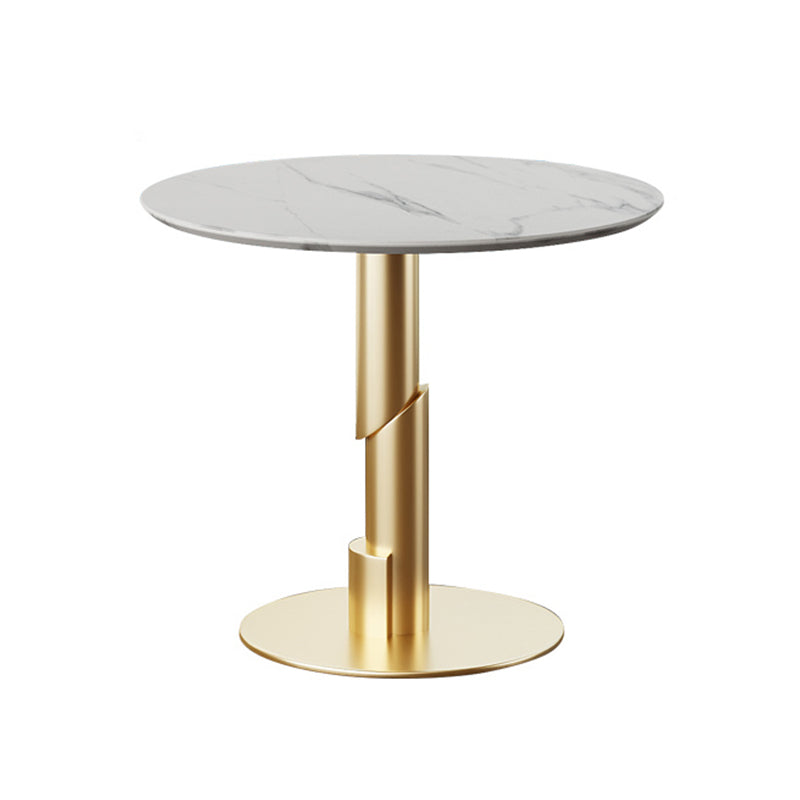Modern Style Round Dining Table Sintered Stone Table with Tulip Base Pedestal Gold Clearhalo 'Dining Tables & Seating' 'Dining Tables' 'dining_table' 'furn' 'furn_dining_table' 'Furniture' 'Kitchen & Dining Furniture' 5268855