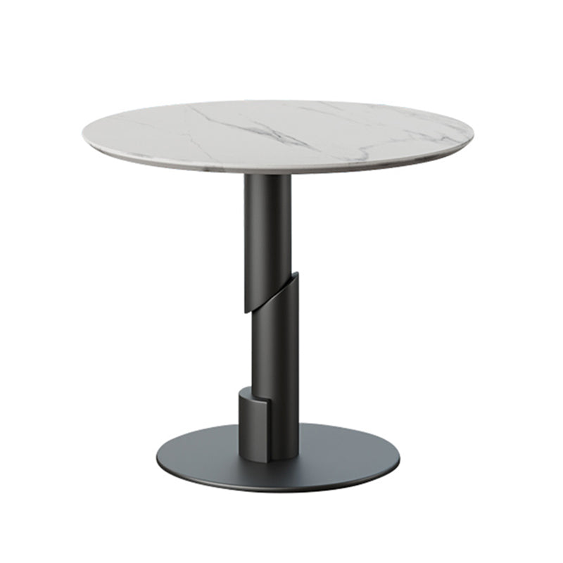 Modern Style Round Dining Table Sintered Stone Table with Tulip Base Pedestal Black Clearhalo 'Dining Tables & Seating' 'Dining Tables' 'dining_table' 'furn' 'furn_dining_table' 'Furniture' 'Kitchen & Dining Furniture' 5268857