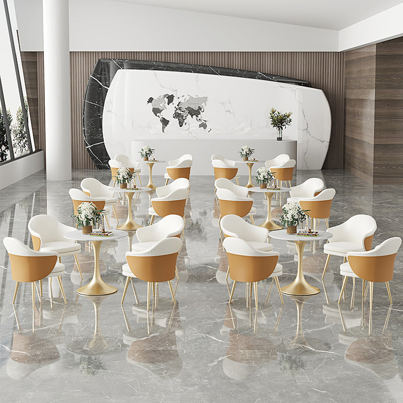 Modern Style Round Dining Table Sintered Stone Table with Tulip Base Clearhalo 'Dining Tables & Seating' 'Dining Tables' 'dining_table' 'furn' 'furn_dining_table' 'Furniture' 'Kitchen & Dining Furniture' 5268859