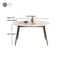 Round Dining Table with Leaf Extension Modern Stone Black Legs Dinette Table Clearhalo 'Dining Tables & Seating' 'Dining Tables' 'dining_table' 'furn' 'furn_dining_table' 'Furniture' 'Kitchen & Dining Furniture' 5268947