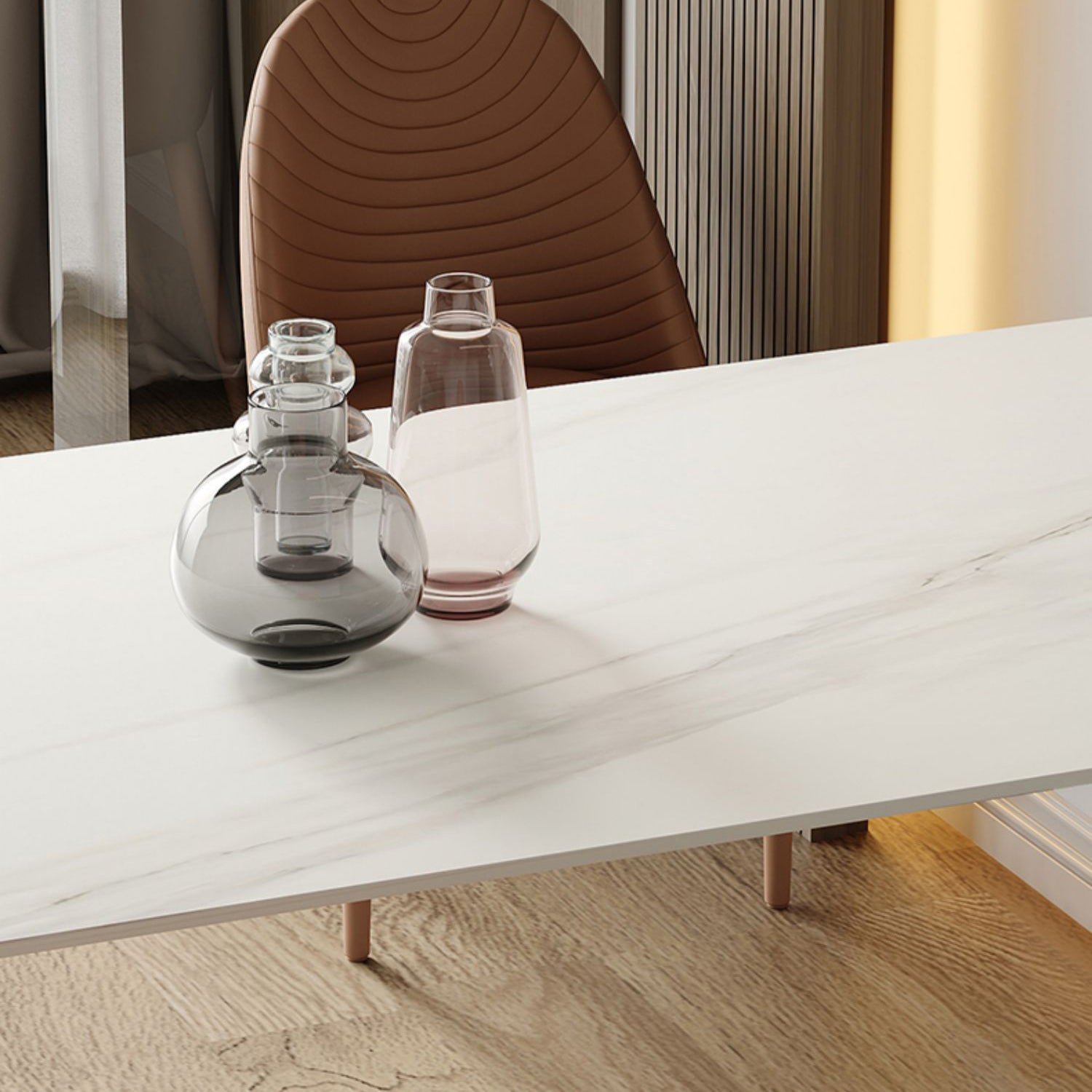 Modern Style Dining Table White Top Sintered Stone Table for Home Clearhalo 'Dining Tables & Seating' 'Dining Tables' 'dining_table' 'furn' 'furn_dining_table' 'Furniture' 'Kitchen & Dining Furniture' 5268972