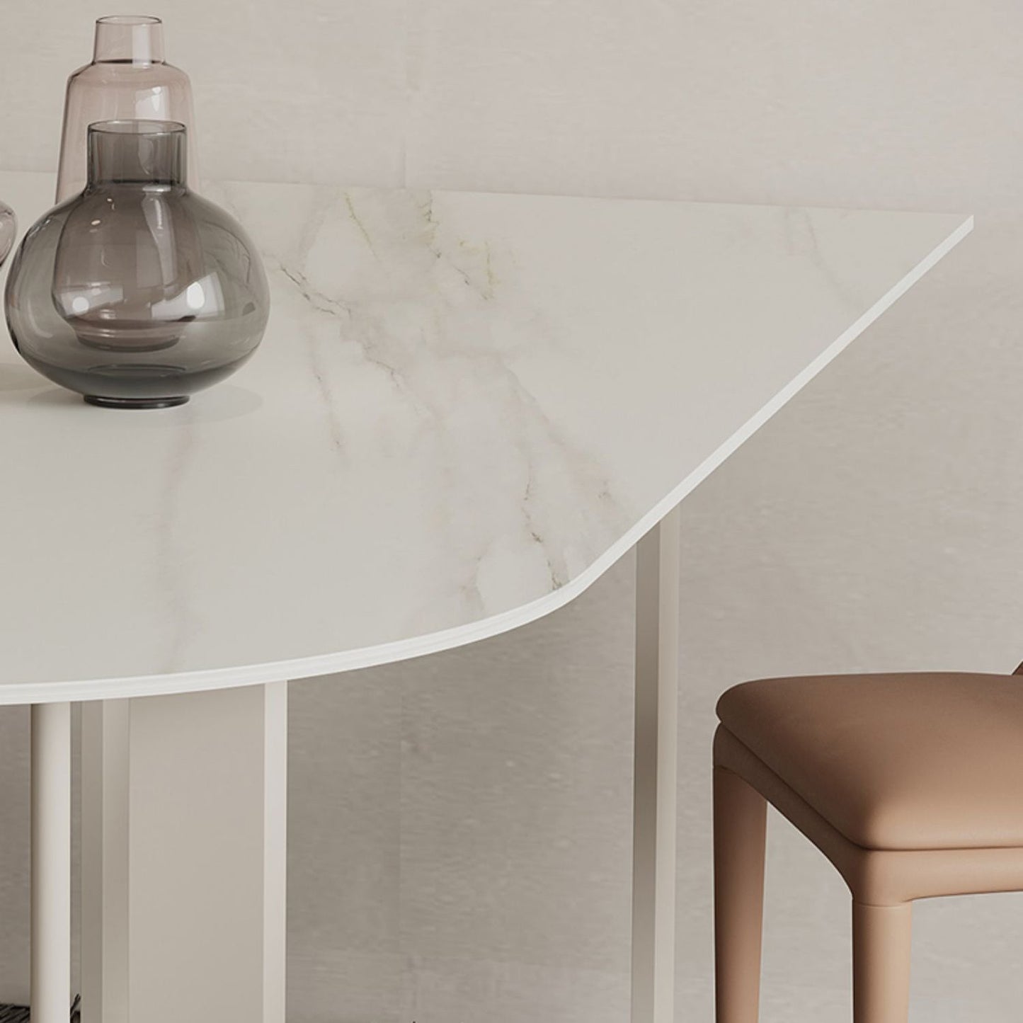 Modern Style Dining Table White Top Sintered Stone Table for Home Clearhalo 'Dining Tables & Seating' 'Dining Tables' 'dining_table' 'furn' 'furn_dining_table' 'Furniture' 'Kitchen & Dining Furniture' 5268974