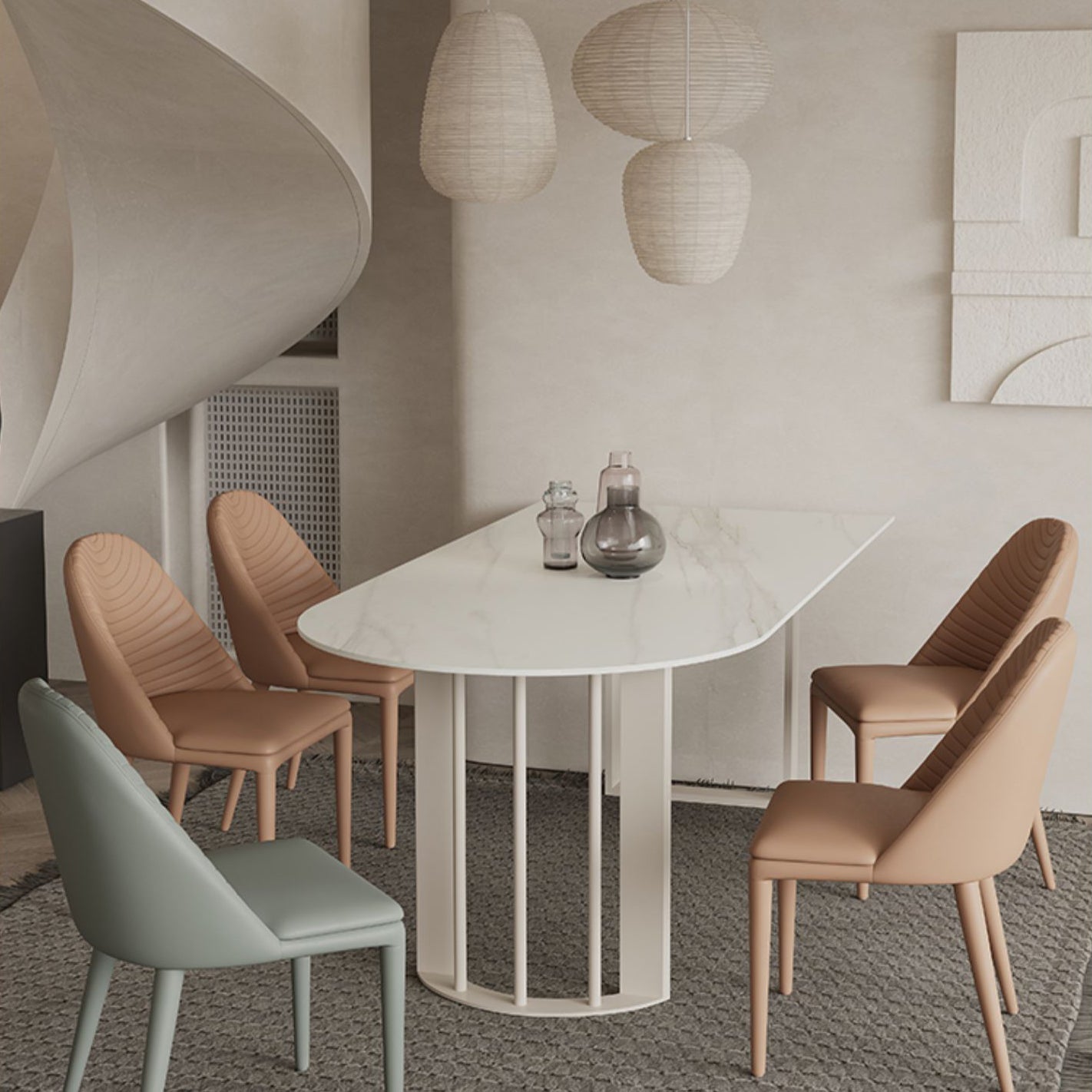 Modern Style Dining Table White Top Sintered Stone Table for Home Clearhalo 'Dining Tables & Seating' 'Dining Tables' 'dining_table' 'furn' 'furn_dining_table' 'Furniture' 'Kitchen & Dining Furniture' 5268976